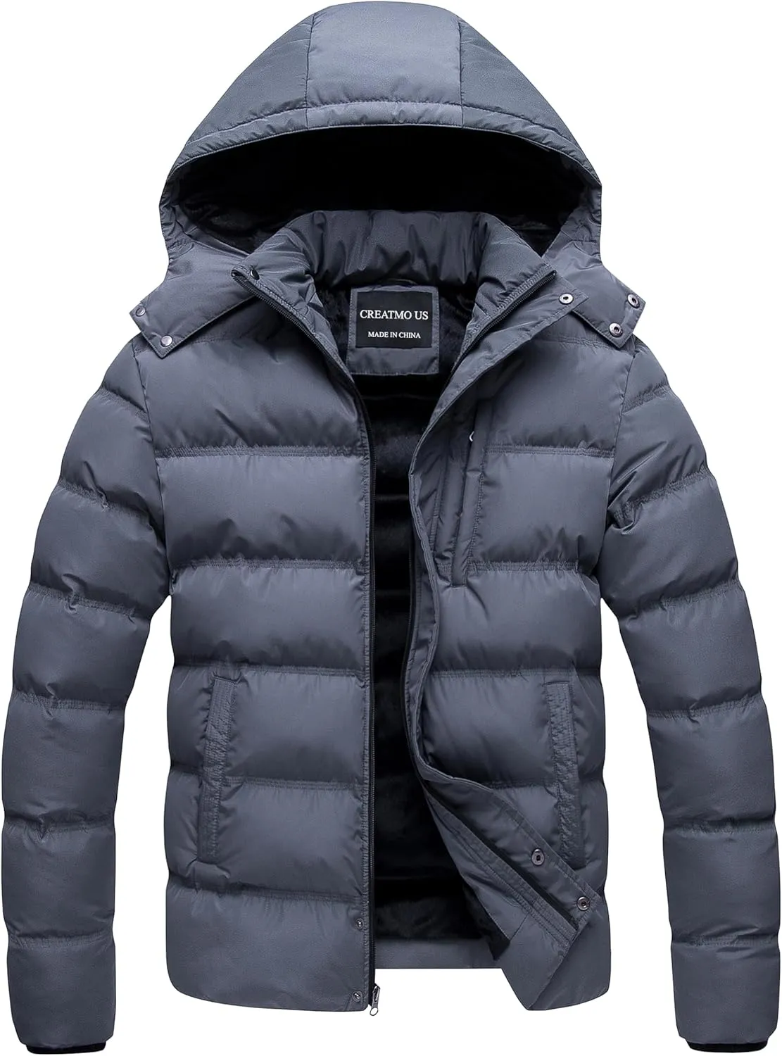 CREATMO US Men's Puffer Jacket Waterproof Winter Parka jacket Warm Thicken Ski Coat