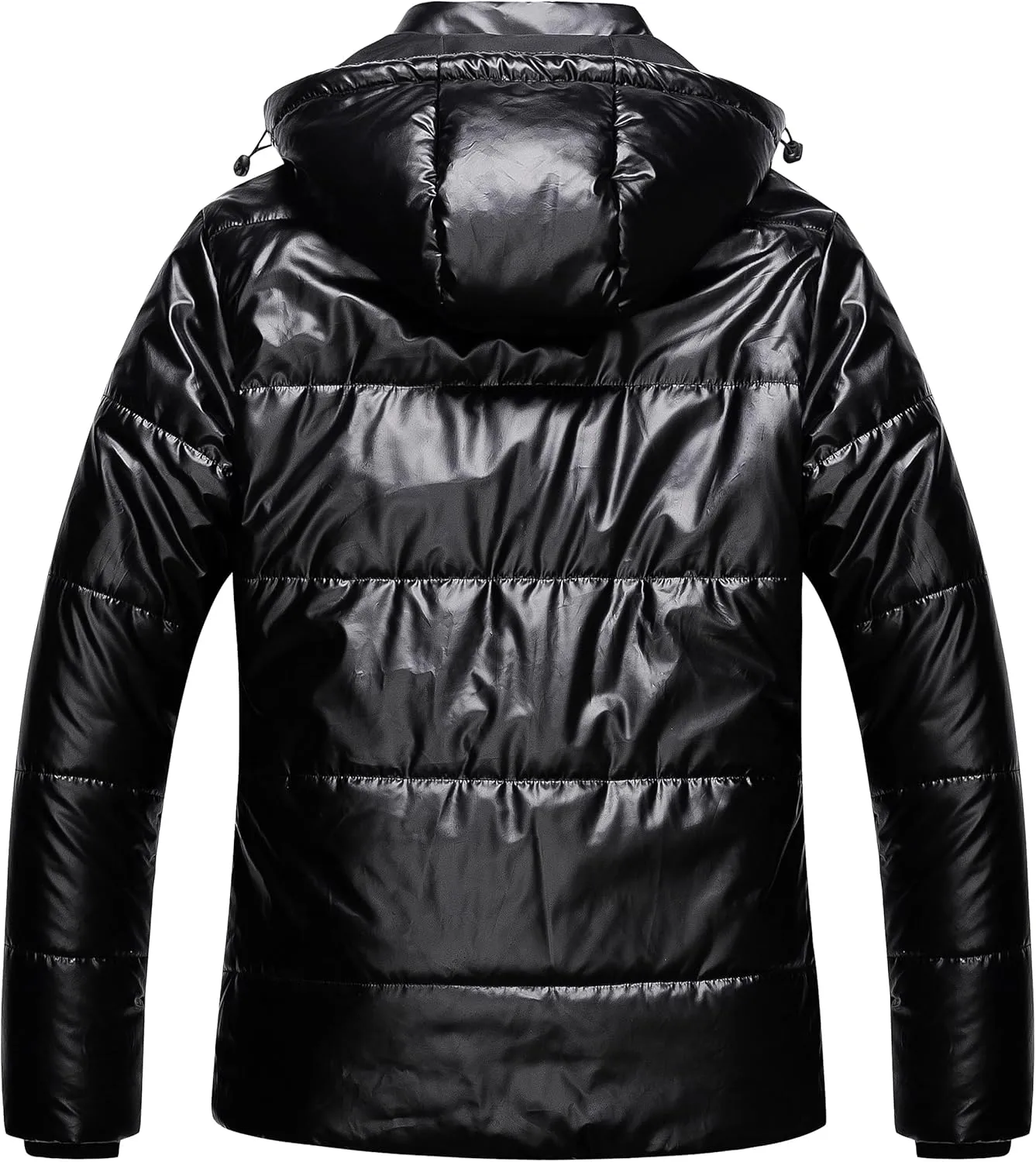 CREATMO US Women's Plus Size Warm Puffer Jacket Waterproof Fleece Lined Winter Coat with Removable Hood
