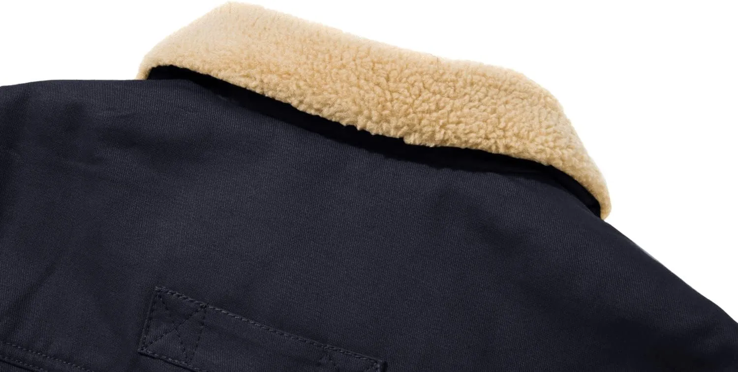 CRYSULLY Men's Winter Cargo Jacket Fur Collar Fleece Casual Warm Cotton Military Coat