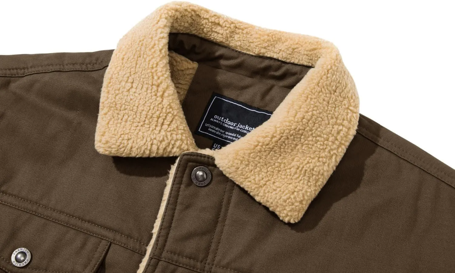 CRYSULLY Men's Winter Cargo Jacket Fur Collar Fleece Casual Warm Cotton Military Coat