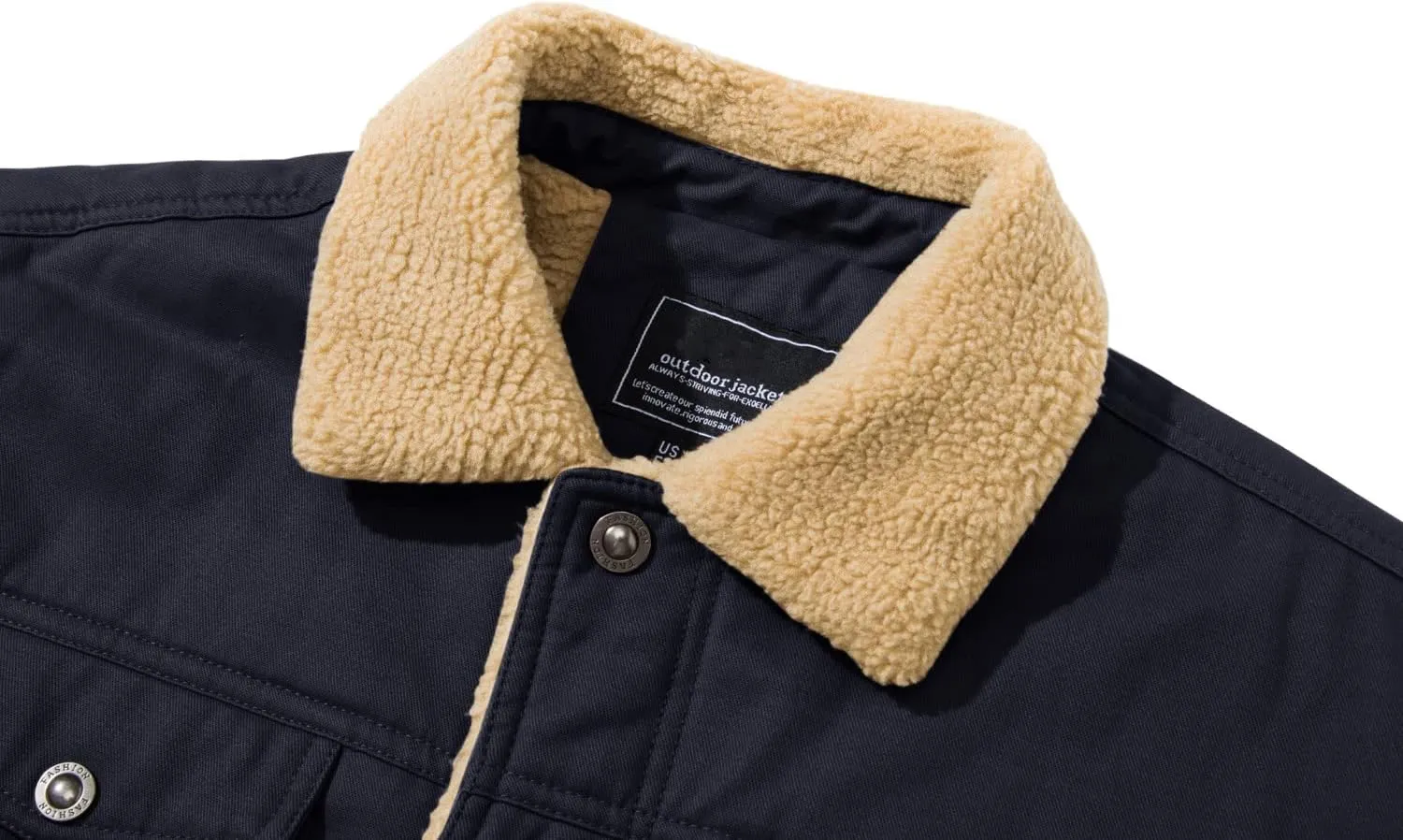 CRYSULLY Men's Winter Cargo Jacket Fur Collar Fleece Casual Warm Cotton Military Coat