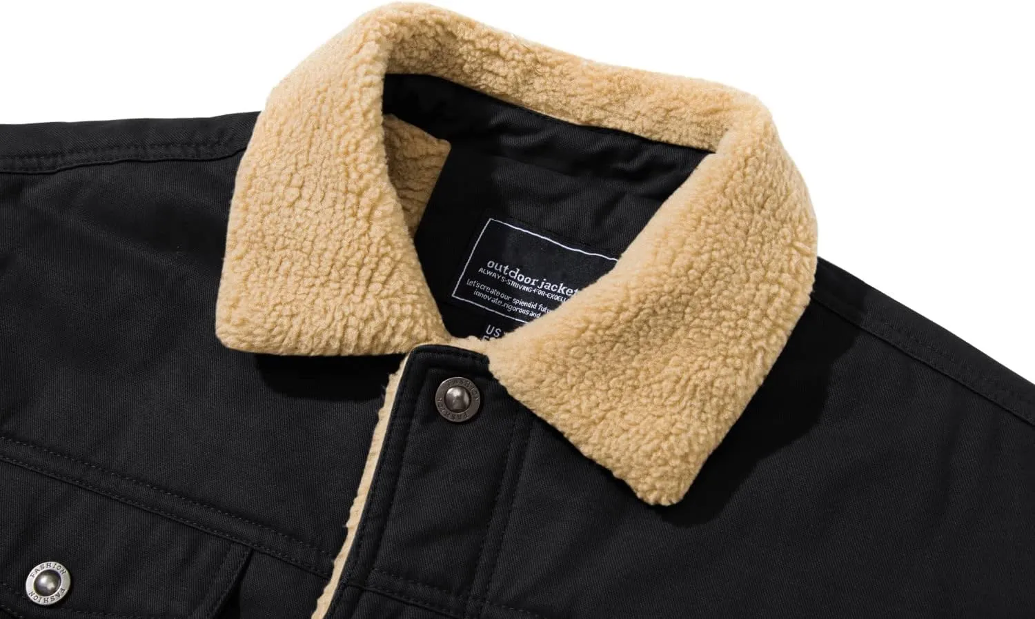 CRYSULLY Men's Winter Cargo Jacket Fur Collar Fleece Casual Warm Cotton Military Coat