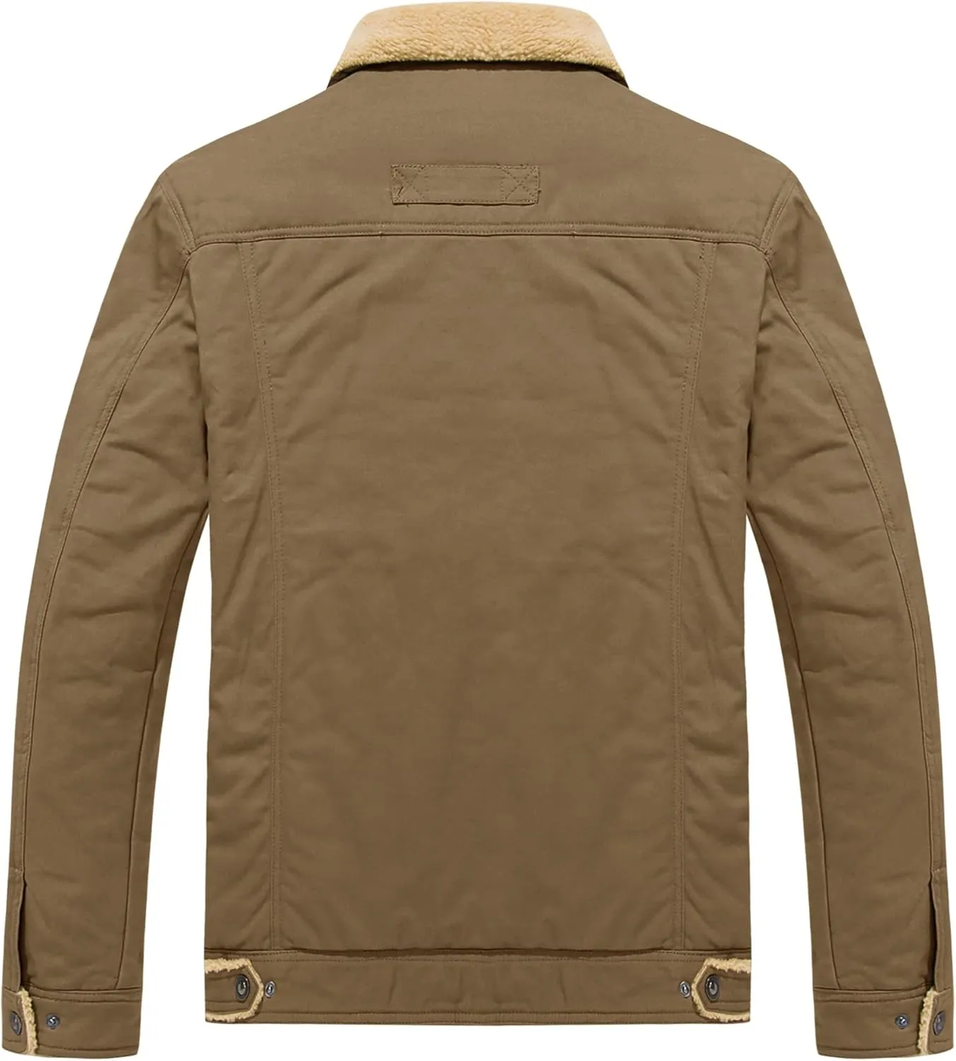 CRYSULLY Men's Winter Cargo Jacket Fur Collar Fleece Casual Warm Cotton Military Coat