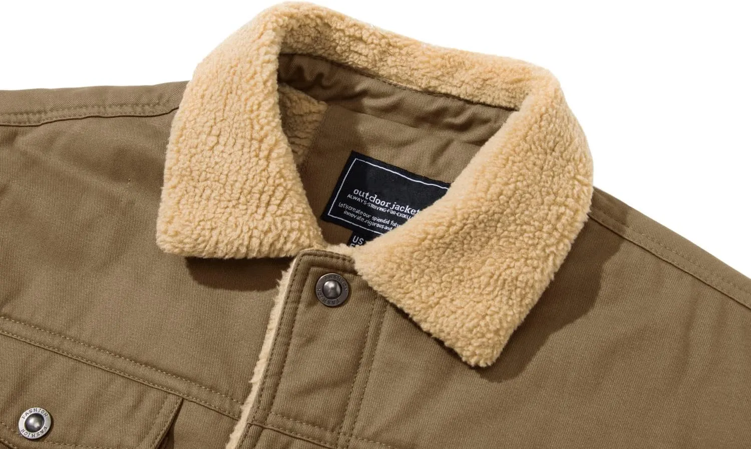 CRYSULLY Men's Winter Cargo Jacket Fur Collar Fleece Casual Warm Cotton Military Coat