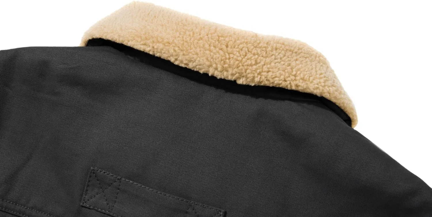 CRYSULLY Men's Winter Cargo Jacket Fur Collar Fleece Casual Warm Cotton Military Coat