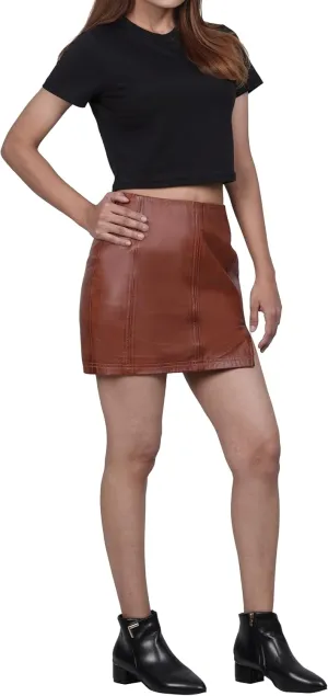 Decrum Real Leather Skirts for Women - Trendy Casual Womens Leather Skirt Fashionable