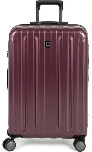 DELSEY PARIS Titanium Hardside Expandable Luggage with Spinner Wheels Checked Luggage, Purple, Checked-Medium 25 Inch