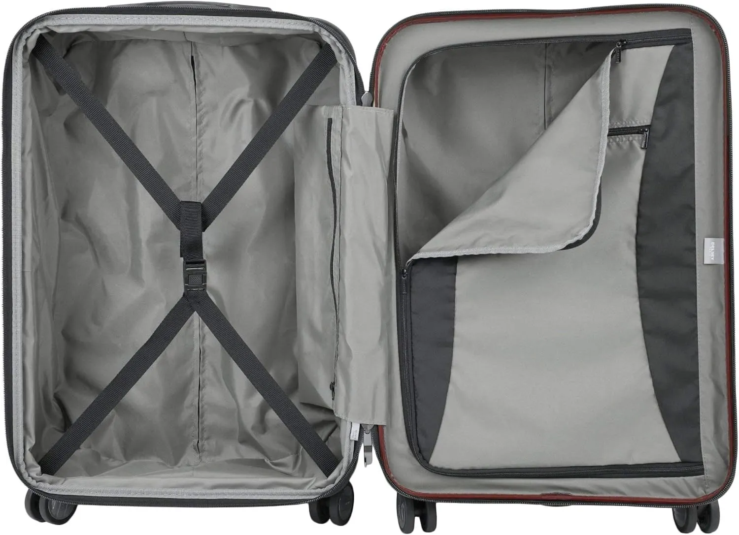 DELSEY PARIS Titanium Hardside Expandable Luggage with Spinner Wheels Checked Luggage, Purple, Checked-Medium 25 Inch