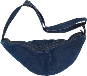 Denim Saddle Bag Crossbody : Fashionable Chest and Shoulder Bag for Women & Men 2024 Trendy (Dark blue)