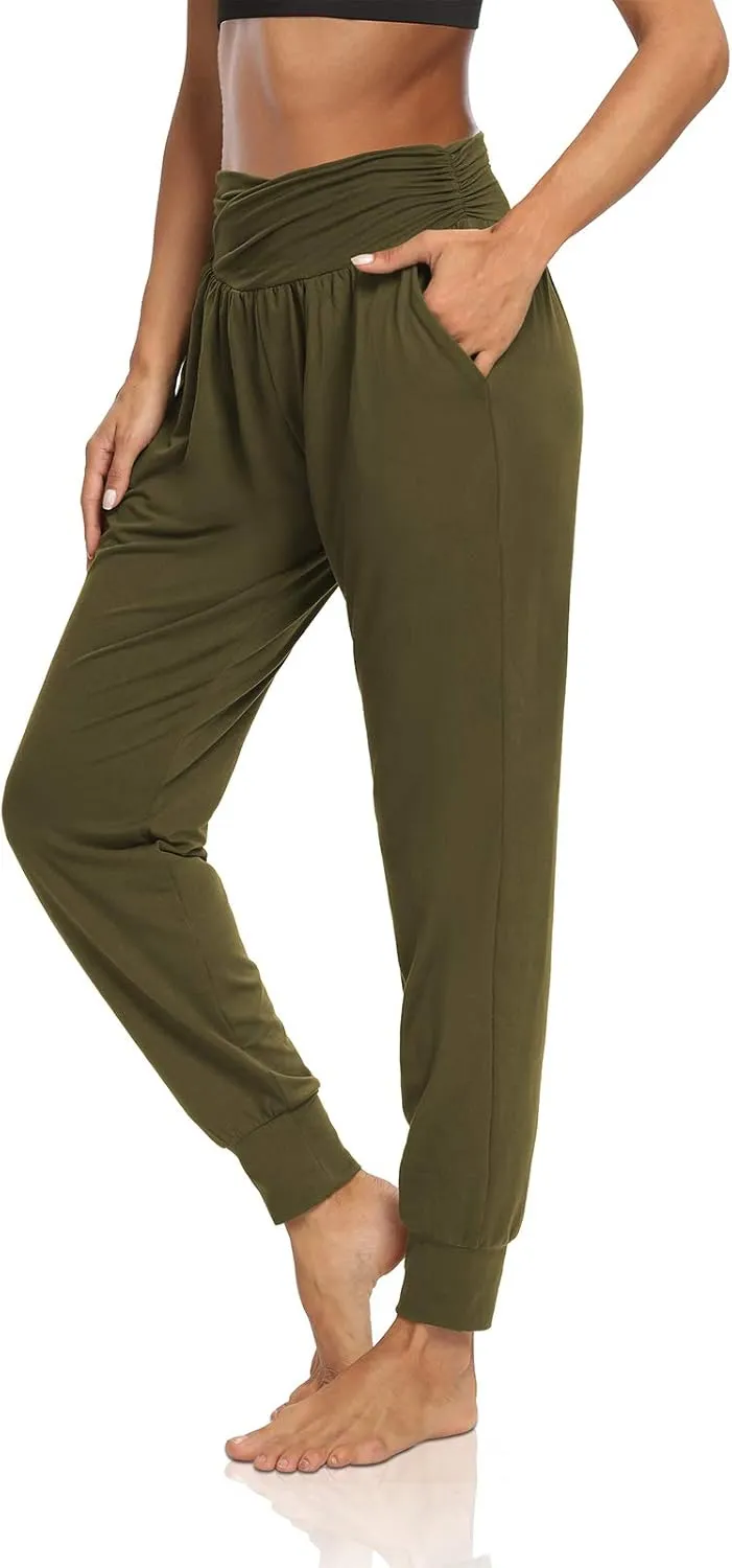 DIBAOLONG Womens Yoga Sweatpants Loose Workout Harem Joggers Casual Comfy Lounge Pajama Pants with Pockets