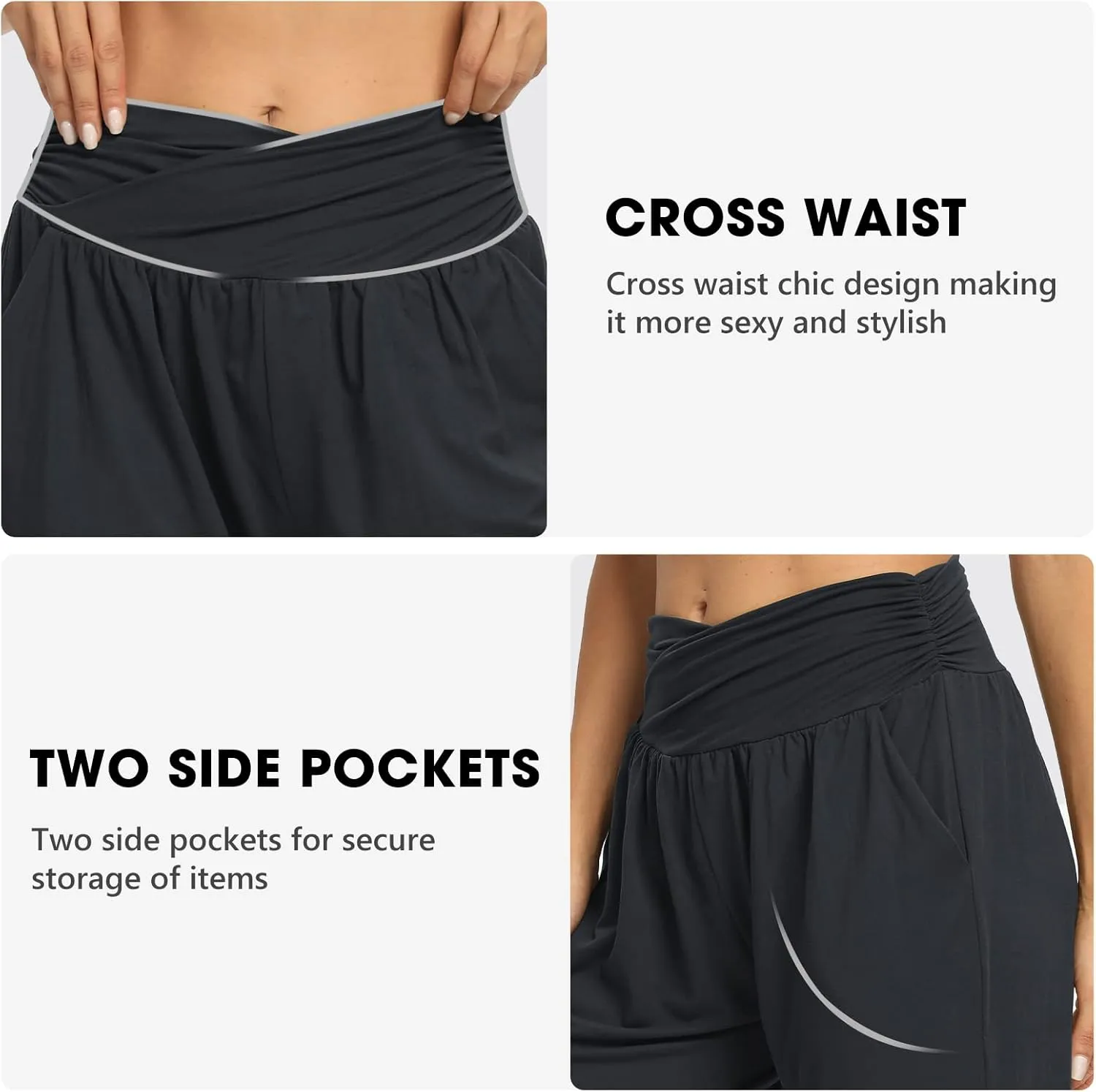 DIBAOLONG Womens Yoga Sweatpants Loose Workout Harem Joggers Casual Comfy Lounge Pajama Pants with Pockets