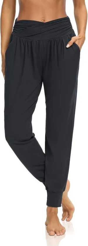 DIBAOLONG Womens Yoga Sweatpants Loose Workout Harem Joggers Casual Comfy Lounge Pajama Pants with Pockets