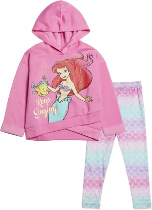 Disney Princess Mulan Rapunzel Jasmine Ariel Belle Cinderella Tiana Tinker Girls Pullover Hoodie Legging Toddler to Big Kid