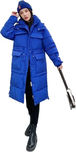 Down jacket women Women Winter Cotton Coat Warm Thicken Cotton Padded Coat Long Hooded Coat Winter Outwear
