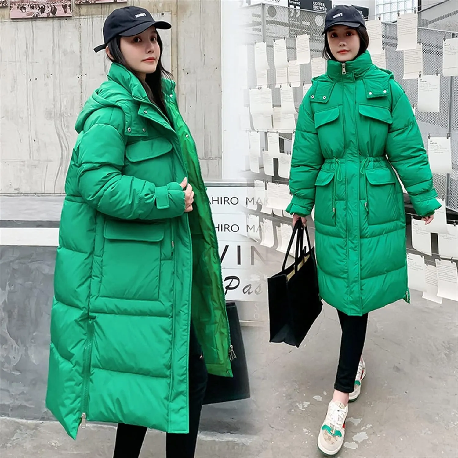 Down jacket women Women Winter Cotton Coat Warm Thicken Cotton Padded Coat Long Hooded Coat Winter Outwear