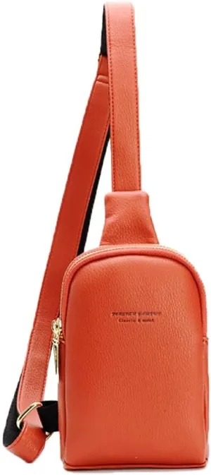 DYJ Small Sling Bag Crossbody Vegan Leather Fanny Pack Purses Fashionable Chest Bag for Women Men