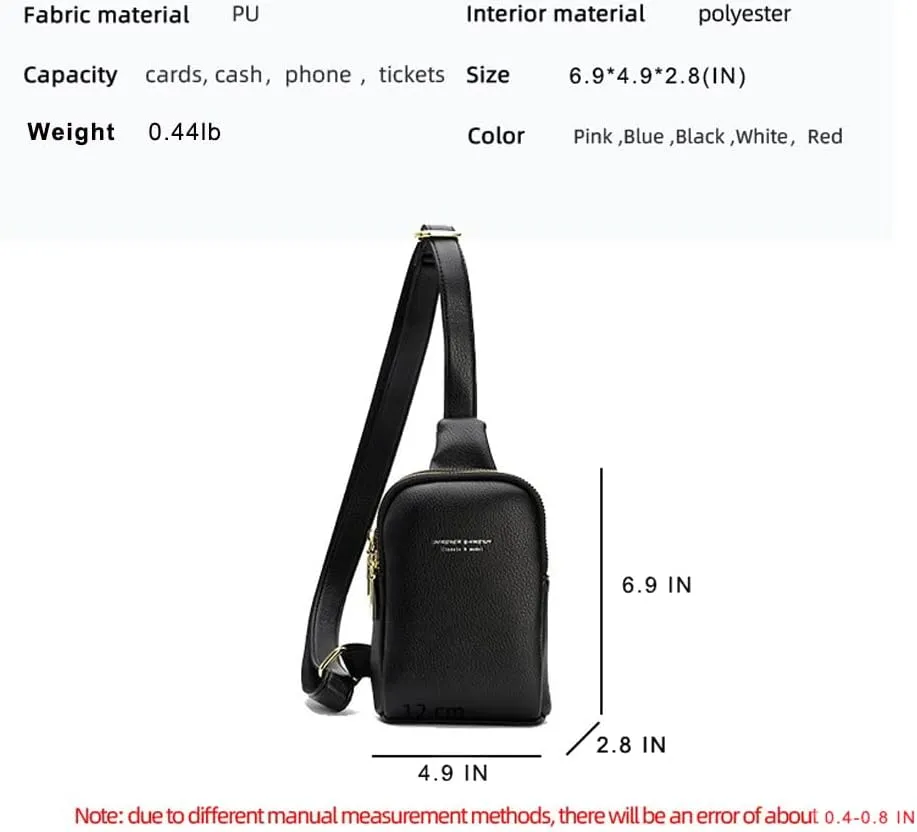 DYJ Small Sling Bag Crossbody Vegan Leather Fanny Pack Purses Fashionable Chest Bag for Women Men