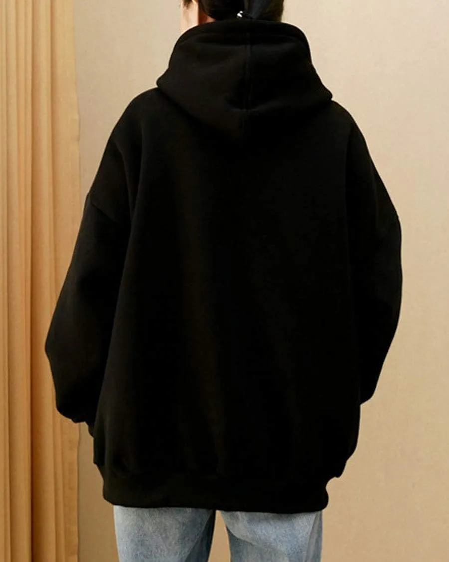 ebossy Women's Plus Size Full Zip Heavyweight Thermal Fleece Hoodie Sweatshirt Jacket