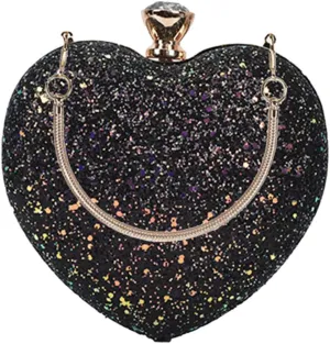 Elegant Crossbody Bag Small Heart Shaped Evening Purse Fashionable Chain Bag Perfect for Party Date