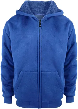 Facitisu Boys Fleece Hoodies Youth Sherpa Lined Full Zip Hooded Jacket Child Athletic Winter Warm Sweatshirts