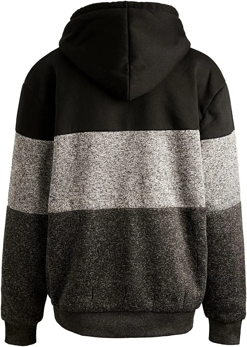 Facitisu Heavyweight Sherpa Lined Fleece Hoodie Sweatshirts for Men Winter Zip Plus Size Jacket