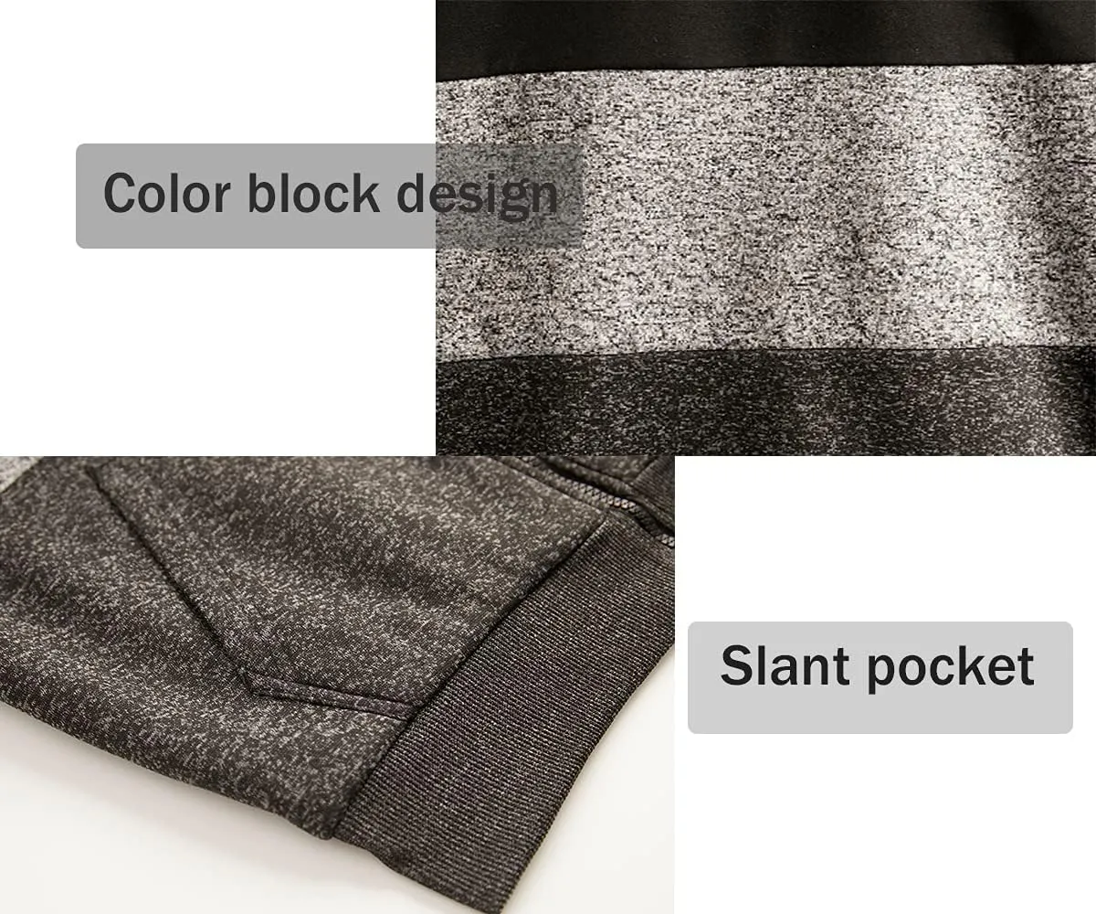 Facitisu Heavyweight Sherpa Lined Fleece Hoodie Sweatshirts for Men Winter Zip Plus Size Jacket