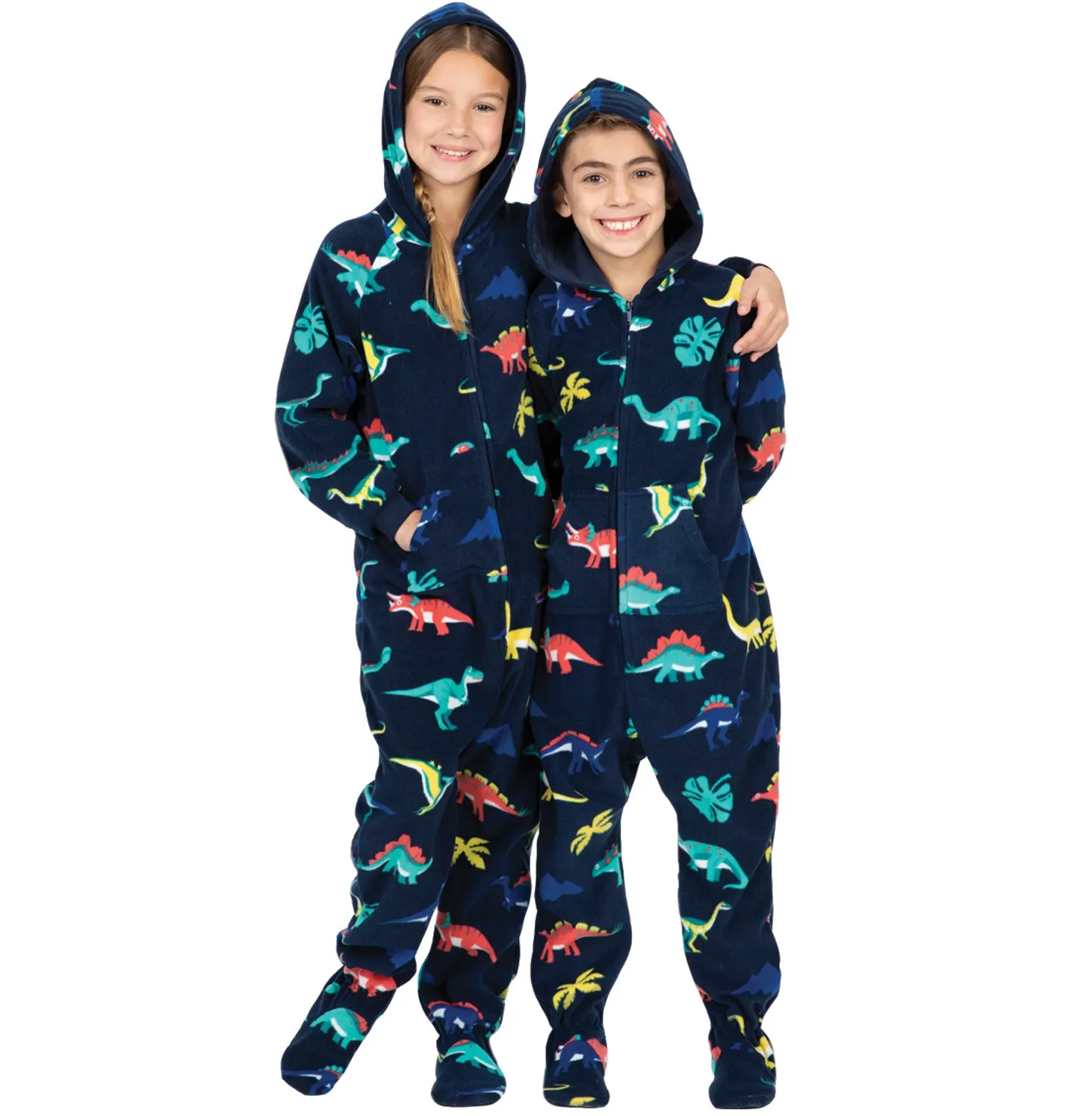 Family Matching Dinosaur Kingdom Hoodie Fleece Onesie