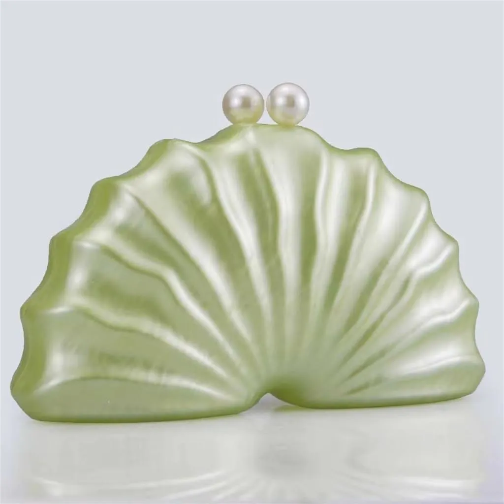 Fashionable Acrylic Evening Clutch In Shell Shape Shoulder Bag Crossbody Purse For Weddings And Cocktail Party