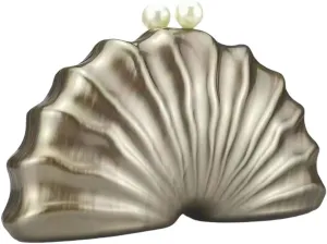 Fashionable Acrylic Evening Clutch In Shell Shape Shoulder Bag Crossbody Purse For Weddings And Cocktail Party
