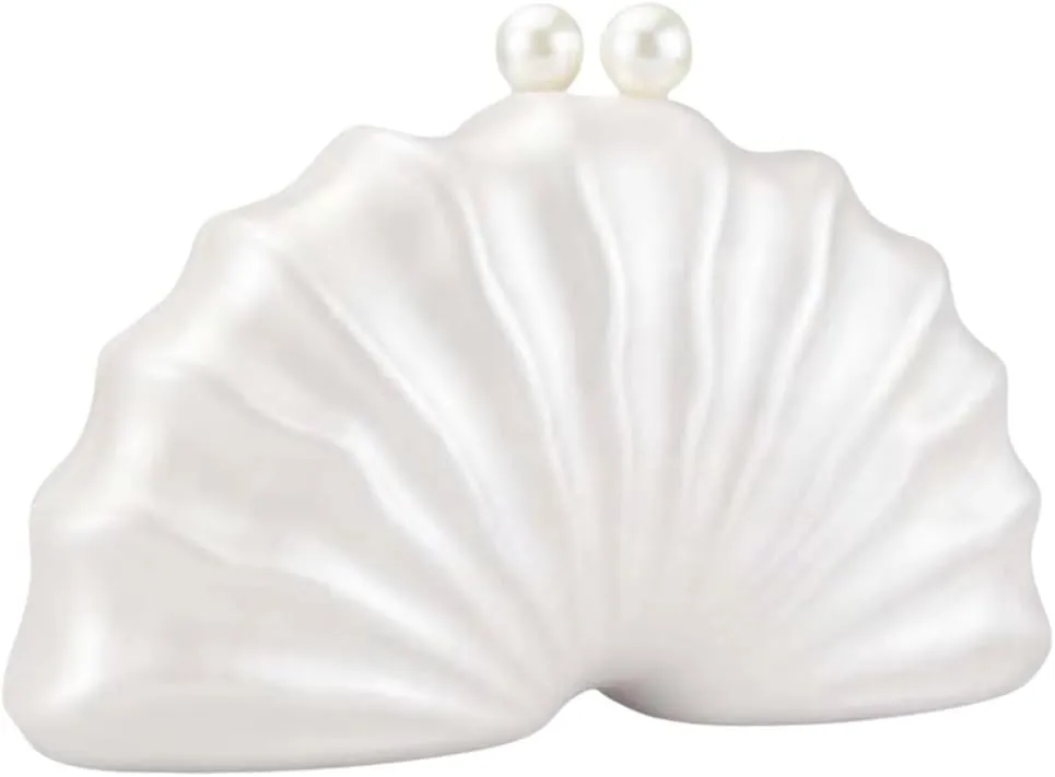Fashionable Acrylic Evening Clutch In Shell Shape Shoulder Bag Crossbody Purse For Weddings And Cocktail Party