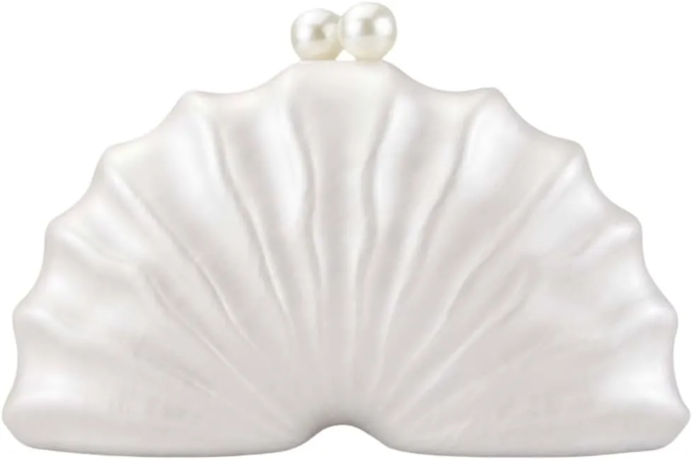 Fashionable Acrylic Evening Clutch In Shell Shape Shoulder Bag Crossbody Purse For Weddings And Cocktail Party