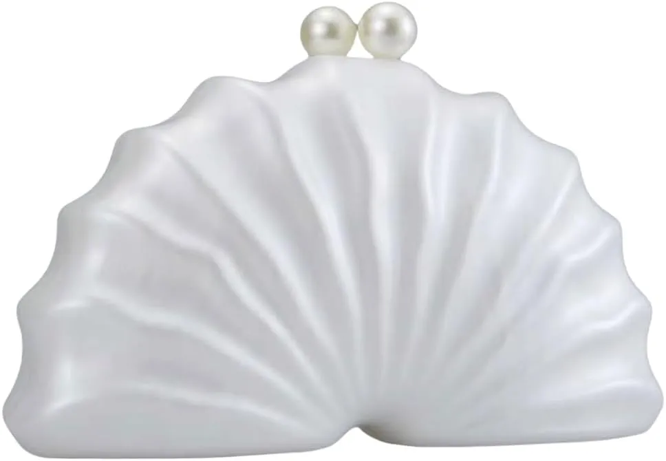 Fashionable Acrylic Evening Clutch In Shell Shape Shoulder Bag Crossbody Purse For Weddings And Cocktail Party