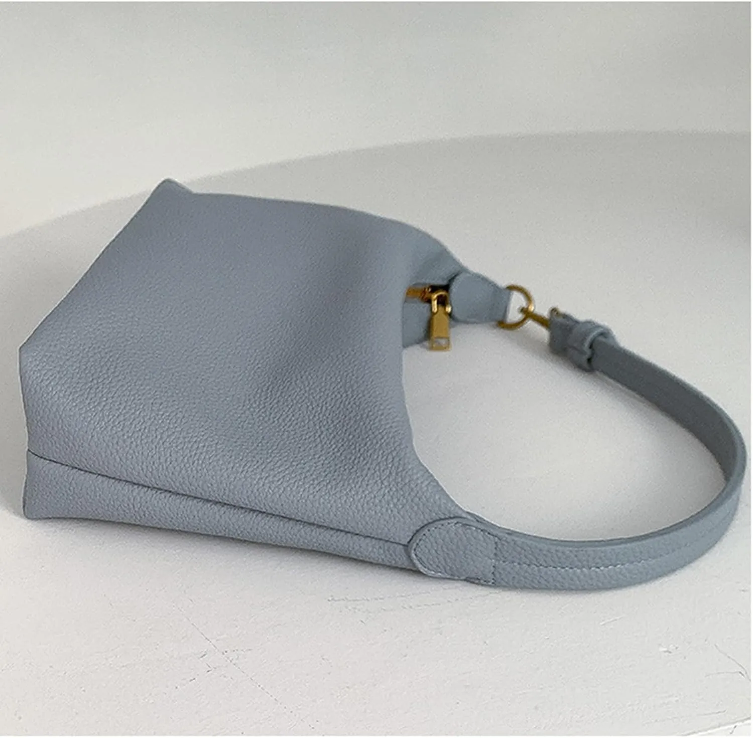 Fashionable Bucket Bag for Women and Girls PU Leather Shoulder Purse Armpit Handbag Winter Underarm Bags