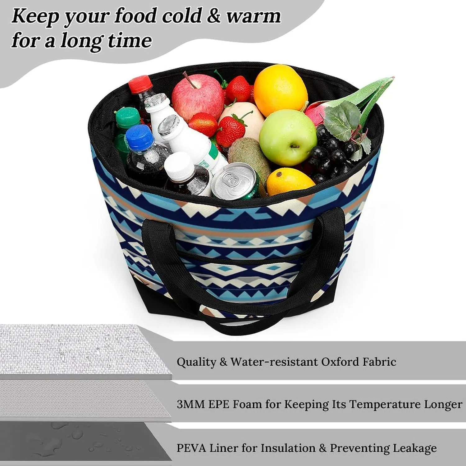 Fashionable Large Thermal Tote Bag Insulated Work/Commute Bag For Women & Men