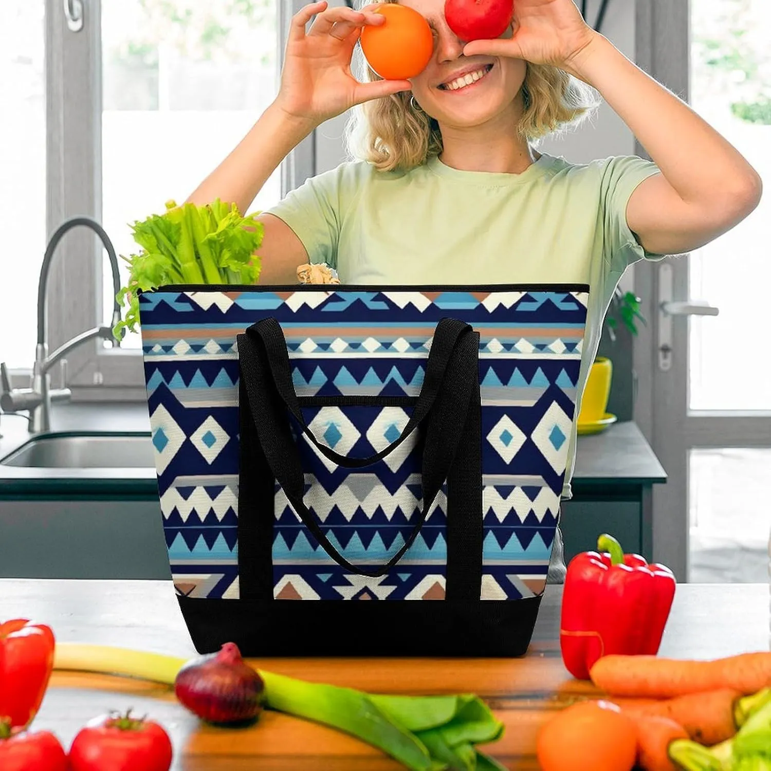 Fashionable Large Thermal Tote Bag Insulated Work/Commute Bag For Women & Men