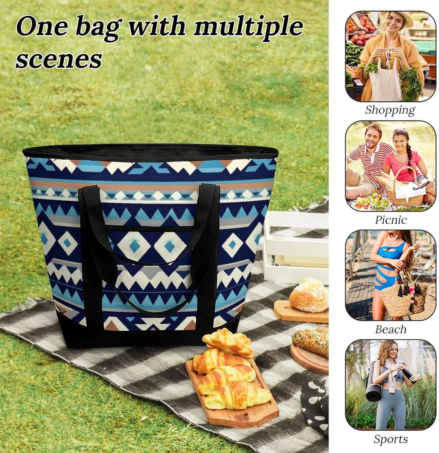 Fashionable Large Thermal Tote Bag Insulated Work/Commute Bag For Women & Men
