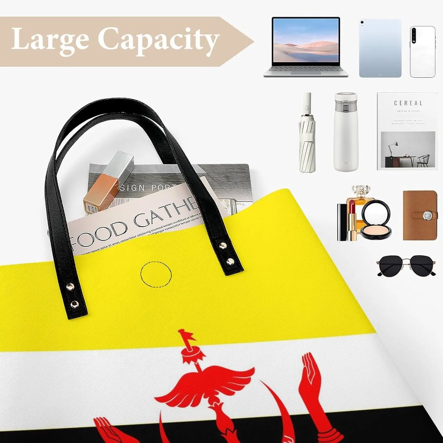 Fashionable Papua New Guinea Flag Women's Leather Hobo Tote Bag Large Capacity for Daily Essentials
