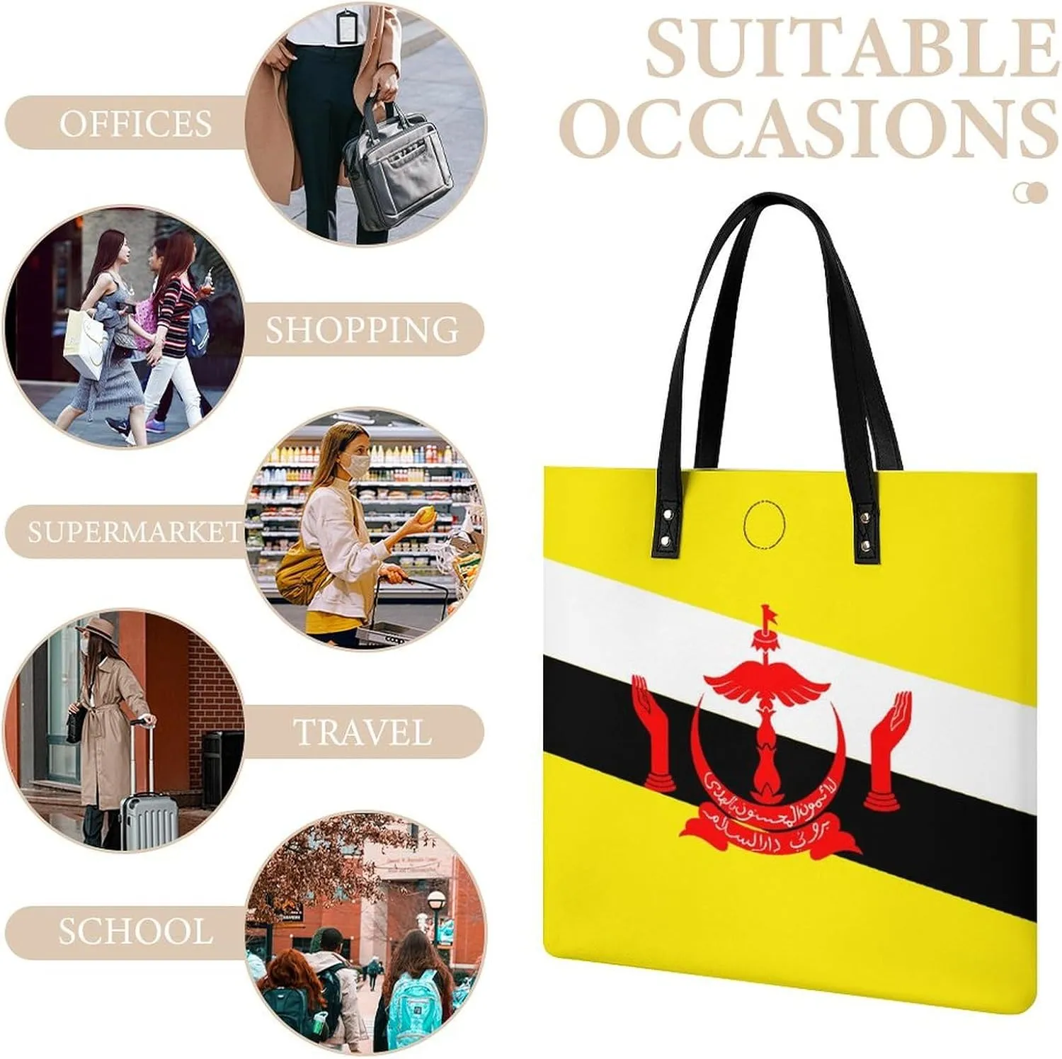 Fashionable Papua New Guinea Flag Women's Leather Hobo Tote Bag Large Capacity for Daily Essentials
