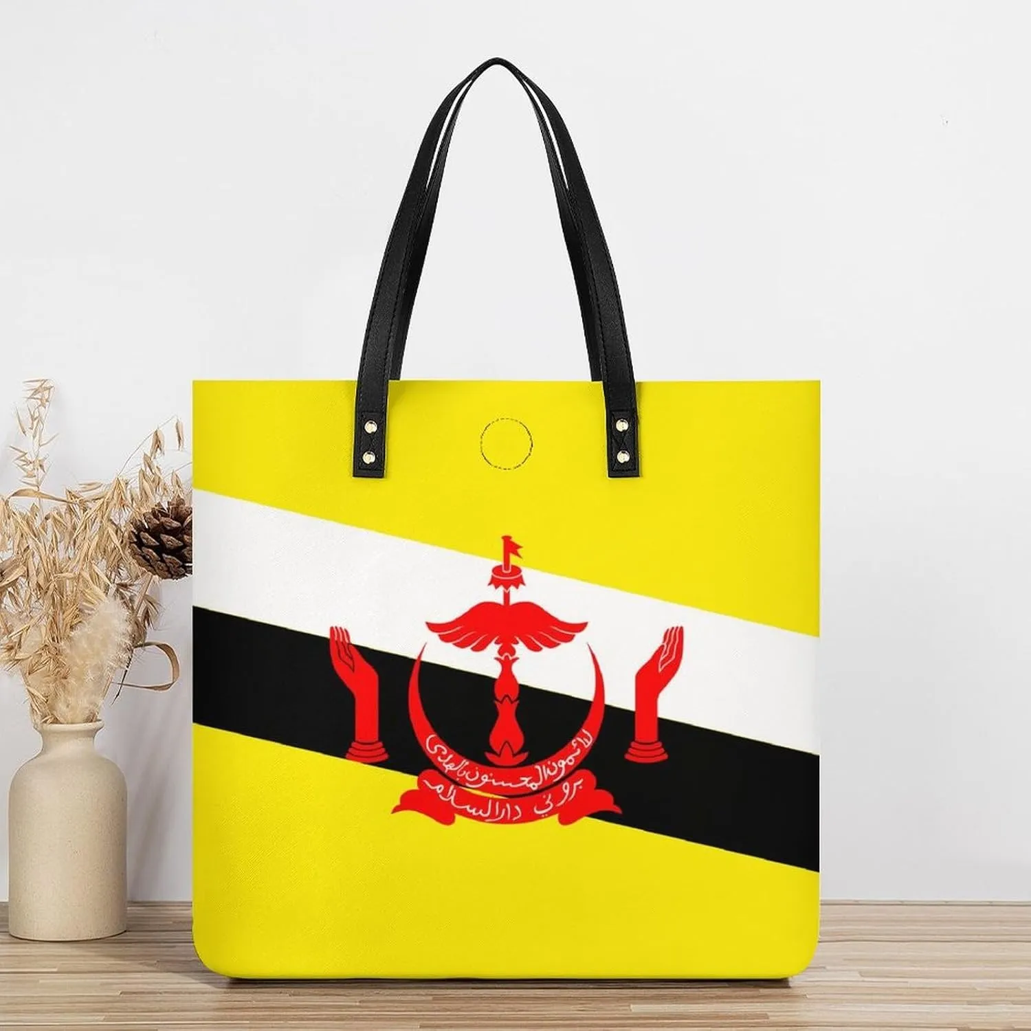 Fashionable Papua New Guinea Flag Women's Leather Hobo Tote Bag Large Capacity for Daily Essentials
