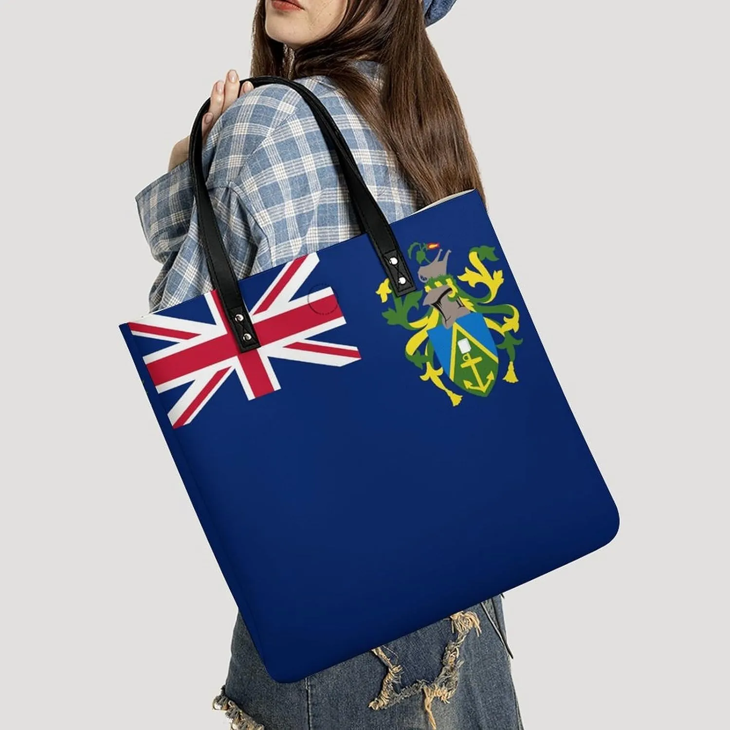 Fashionable Papua New Guinea Flag Women's Leather Hobo Tote Bag Large Capacity for Daily Essentials
