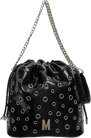 Fashionable Studded Crossbody Bag with Chain Strap,Shoulder & Bucket Bag for Women, PU Material,Gift Choice