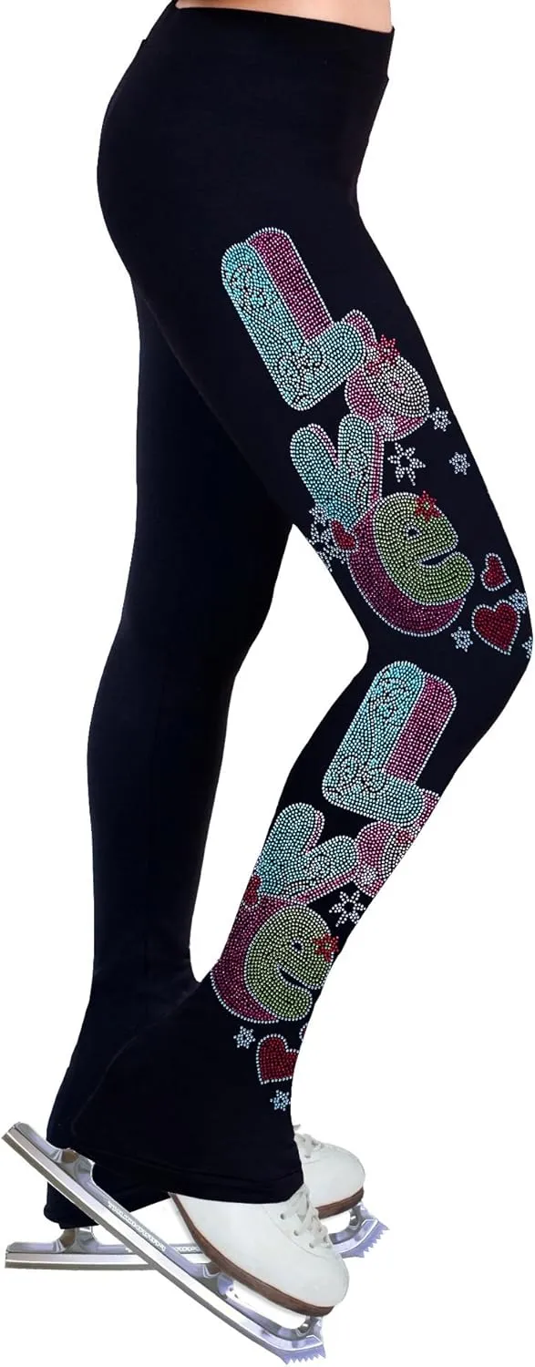 Figure Skating Practice Pants with Rhinestones R04 - Child Sizes