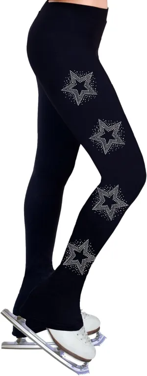 Figure Skating Practice Pants with Rhinestones R137 - Child Sizes