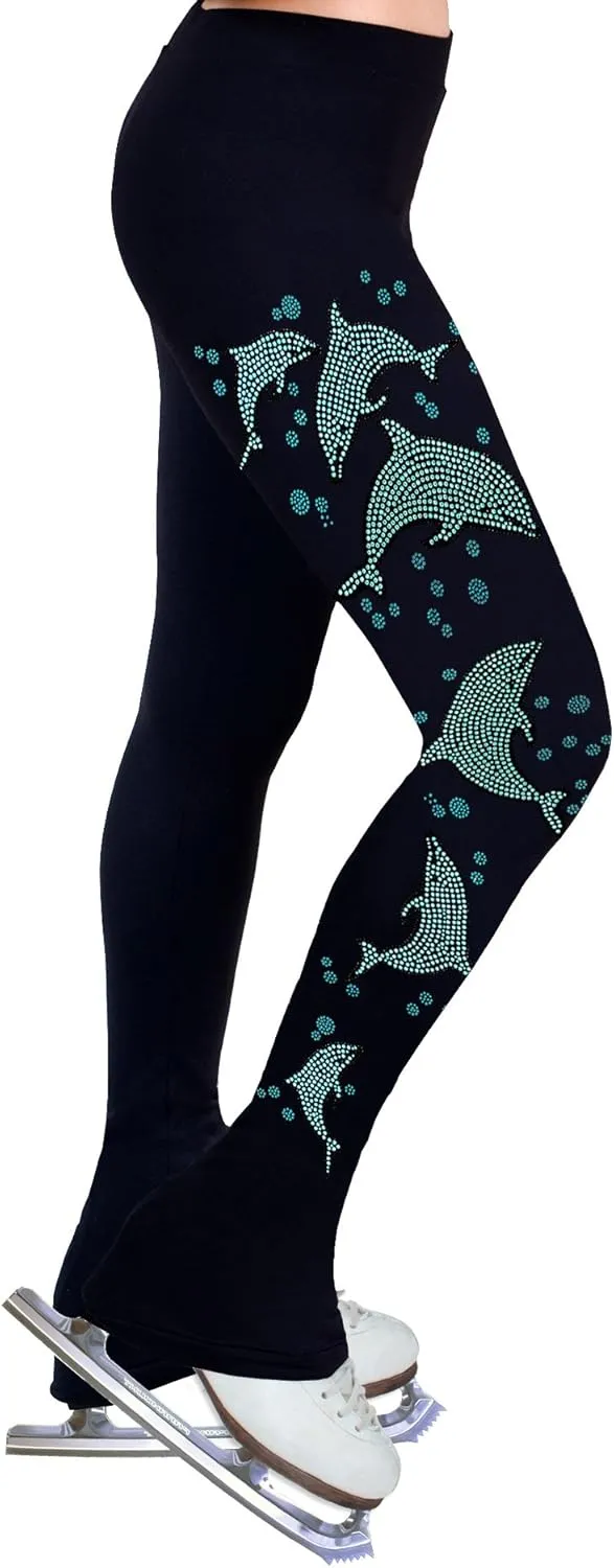 Figure Skating Practice Pants with Rhinestones R165 - Child Sizes