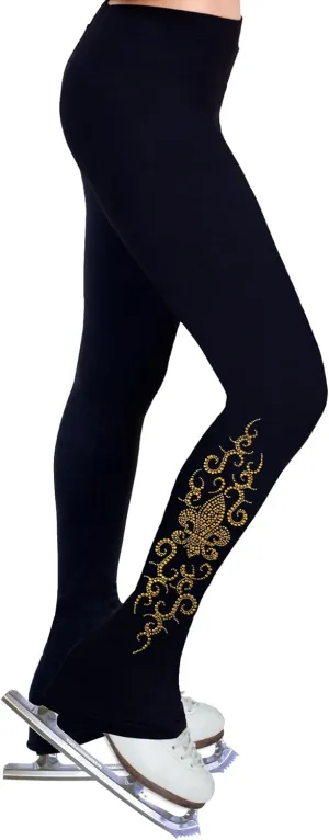 Figure Skating Practice Pants with Rhinestones R187 - Adult Sizes