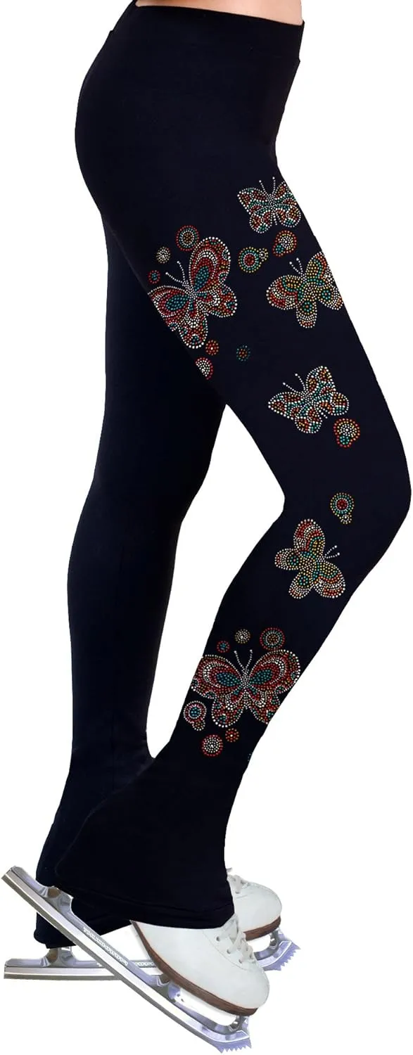 Figure Skating Practice Pants with Rhinestones R207 - Child Sizes