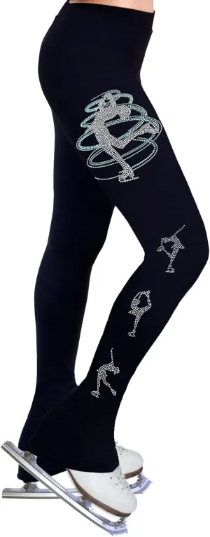 Figure Skating Practice Pants with Rhinestones R248MIX