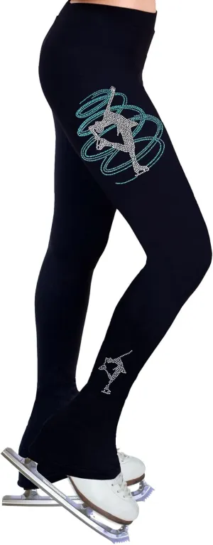 Figure Skating Practice Pants with Rhinestones - R252