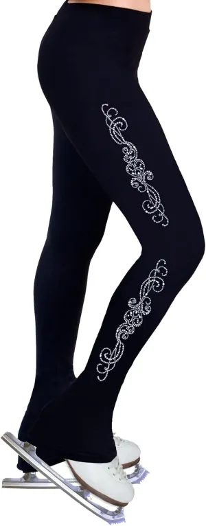 Figure Skating Practice Pants with Rhinestones R297 - Child Sizes