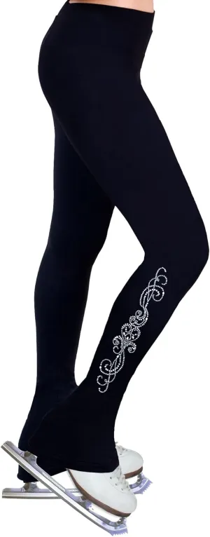 Figure Skating Practice Pants with Rhinestones R298 - Adult Sizes